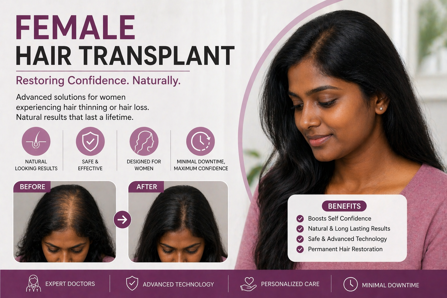Female hair transplant in India