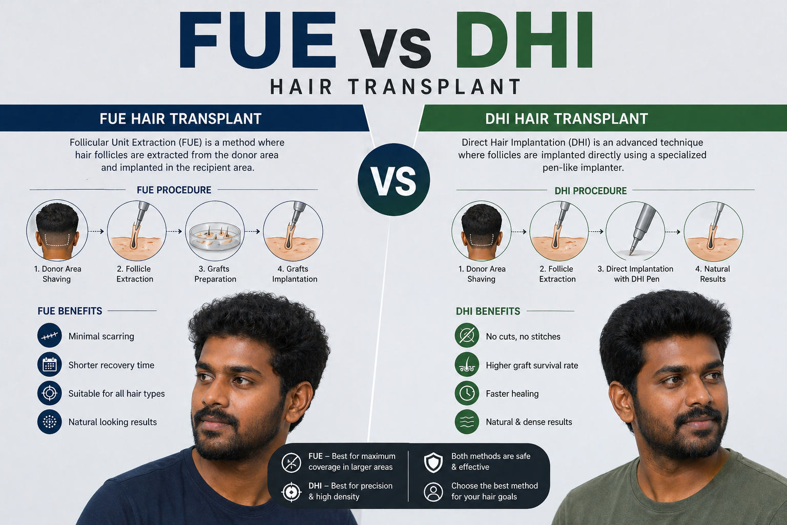 FUE vs DHI hair transplant