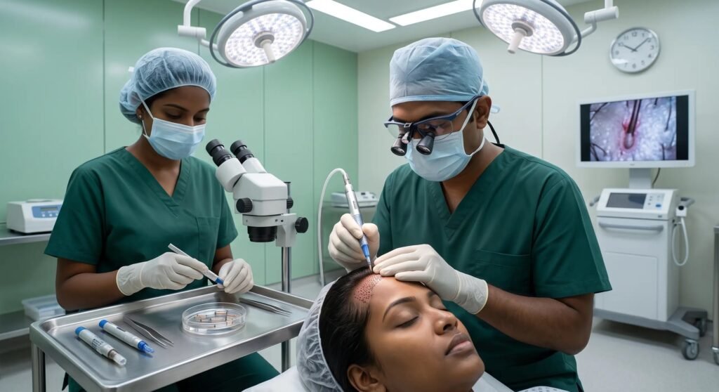 Direct hair implantation